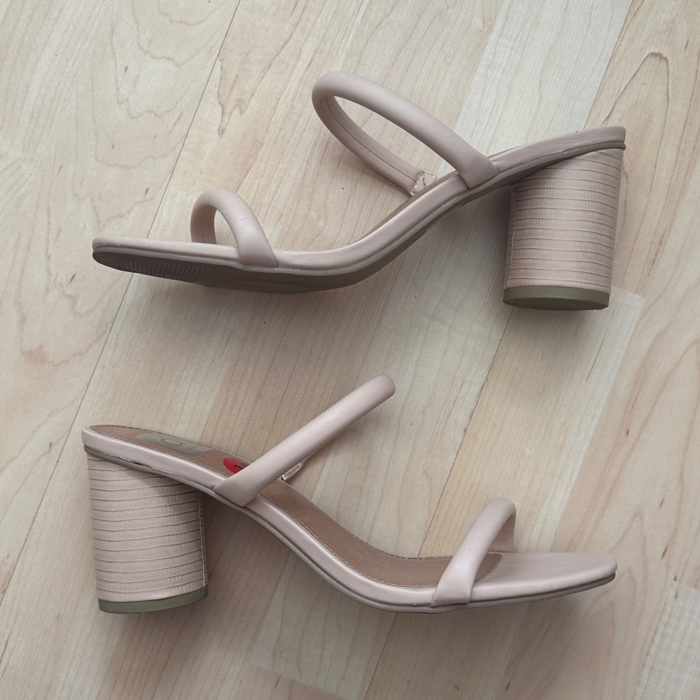 Dolce Vita Nude Tan Double-Strap Heeled Sandals - Picture 3 of 6